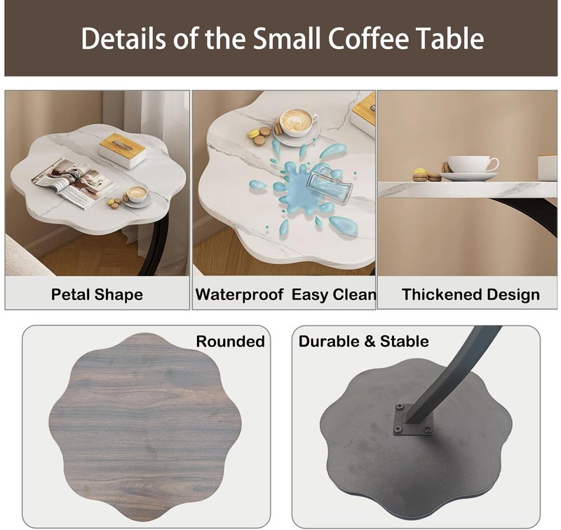 Coffee Table Wood Rustic Nightstand Bedside Table Sofa Table Coffee Snack Table Drink Table for Living Room - Image 3